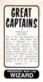 1970 D.C.Thomson / The Wizard Great Captains #4 Mike Bailey Back