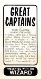 1970 D.C.Thomson / The Wizard Great Captains #12 Bobby Charlton Back