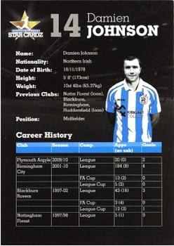 2010-11 Star Cardz Huddersfield Town #14 Damien Johnson Back