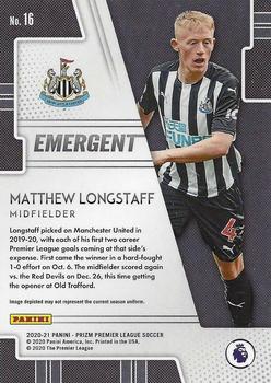 2020-21 Panini Prizm Premier League - Emergent #16 Matthew Longstaff Back