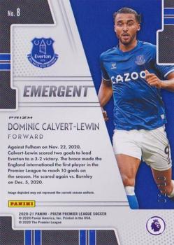 2020-21 Panini Prizm Premier League - Emergent Gold #8 Dominic Calvert-Lewin Back