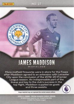 2020-21 Panini Prizm Premier League - Fireworks #27 James Maddison Back