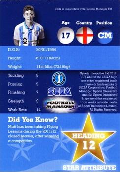 2011-12 Star Cardz Huddersfield Town #33 Matt Crooks Back