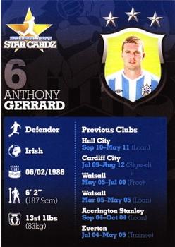 2012-13 Huddersfield Town Star Cardz #6 Anthony Gerrard Back