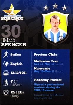 2012-13 Huddersfield Town Star Cardz #30 Jimmy Spencer Back