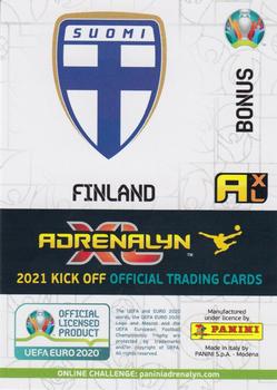 2021 Panini Adrenalyn XL UEFA Euro 2020 Kick Off #77 Second Skin (Finland) Back