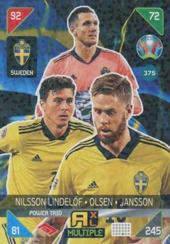 2021 Panini Adrenalyn XL UEFA Euro 2020 Kick Off #375 Victor Nilsson Lindelöf / Robin Olsen / Pontus Jansson Front