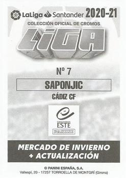 2020-21 Panini LaLiga Santander Este Stickers - Mercado de Invierno #7 Ivan Saponjic Back