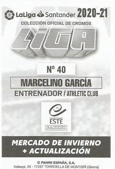 2020-21 Panini LaLiga Santander Este Stickers - Mercado de Invierno #40 Marcelino Garcia Back