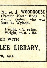 1922 Nelson Lee Library Footballers #16 Roland Woodhouse Back