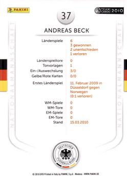 2010 Panini Die Nationalmannschaft #37 Andreas Beck Back