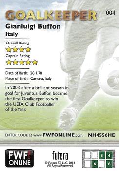 2014 Futera World Football Online Series 4 Issue 1 #4 Gianluigi Buffon Back