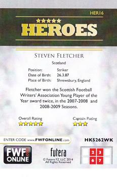 2014 Futera World Football Online Series 4 Issue 1 - Heroes #HER16 Steven Fletcher Back