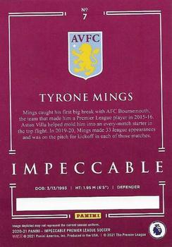 2020-21 Panini Impeccable Premier League #7 Tyrone Mings Back