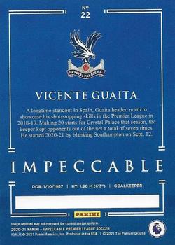2020-21 Panini Impeccable Premier League #22 Vicente Guaita Back