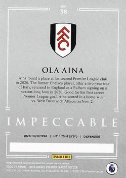 2020-21 Panini Impeccable Premier League #38 Ola Aina Back