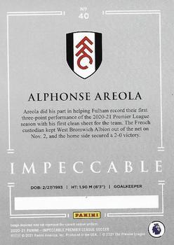 2020-21 Panini Impeccable Premier League #40 Alphonse Areola Back
