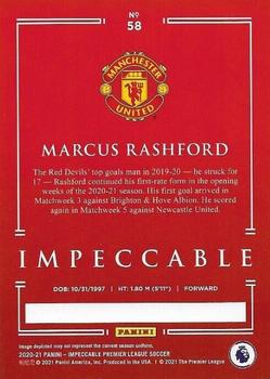 2020-21 Panini Impeccable Premier League #58 Marcus Rashford Back