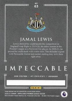 2020-21 Panini Impeccable Premier League #63 Jamal Lewis Back