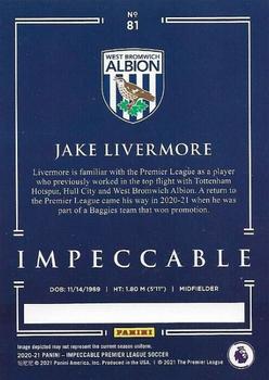 2020-21 Panini Impeccable Premier League #81 Jake Livermore Back