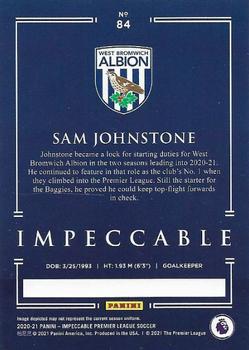 2020-21 Panini Impeccable Premier League #84 Sam Johnstone Back