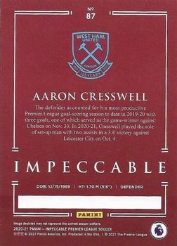 2020-21 Panini Impeccable Premier League #87 Aaron Cresswell Back
