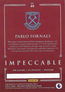 2020-21 Panini Impeccable Premier League #89 Pablo Fornals Back
