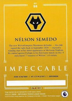 2020-21 Panini Impeccable Premier League #98 Nelson Semedo Back