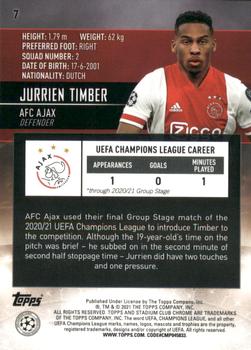 2020-21 Stadium Club Chrome UEFA Champions League #7 Jurrien Timber Back