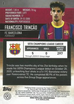 2020-21 Stadium Club Chrome UEFA Champions League #8 Francisco Trincão Back