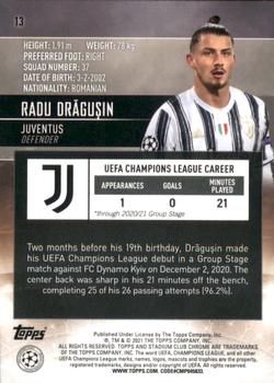 2020-21 Stadium Club Chrome UEFA Champions League #13 Radu Drăgușin Back