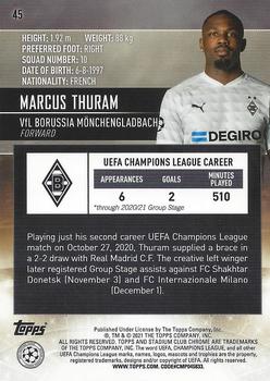 2020-21 Stadium Club Chrome UEFA Champions League #45 Marcus Thuram Back