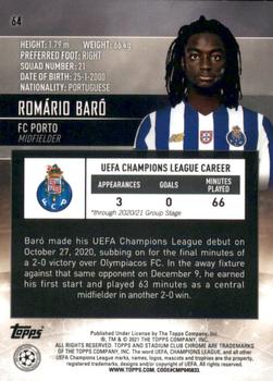 2020-21 Stadium Club Chrome UEFA Champions League #64 Romário Baró Back
