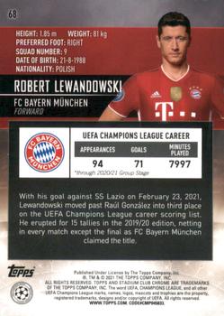 2020-21 Stadium Club Chrome UEFA Champions League #68 Robert Lewandowski Back