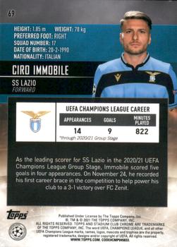 2020-21 Stadium Club Chrome UEFA Champions League #69 Ciro Immobile Back