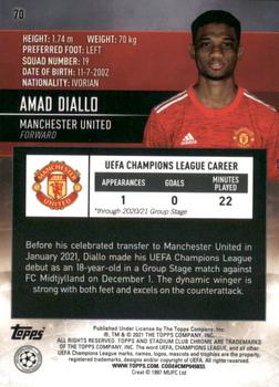 2020-21 Stadium Club Chrome UEFA Champions League #70 Amad Diallo Back