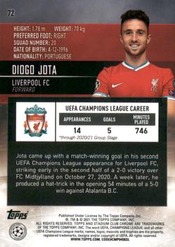 2020-21 Stadium Club Chrome UEFA Champions League #72 Diogo Jota Back