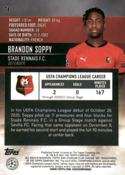 2020-21 Stadium Club Chrome UEFA Champions League #74 Brandon Soppy Back