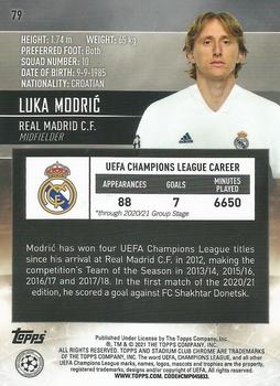 2020-21 Stadium Club Chrome UEFA Champions League #79 Luka Modrić Back