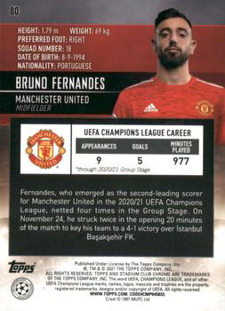 2020-21 Stadium Club Chrome UEFA Champions League #80 Bruno Fernandes Back