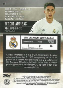 2020-21 Stadium Club Chrome UEFA Champions League #85 Sergio Arribas Back