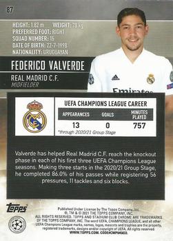 2020-21 Stadium Club Chrome UEFA Champions League #87 Federico Valverde Back