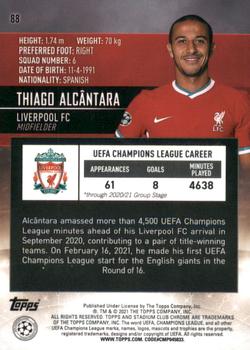 2020-21 Stadium Club Chrome UEFA Champions League #88 Thiago Alcântara Back
