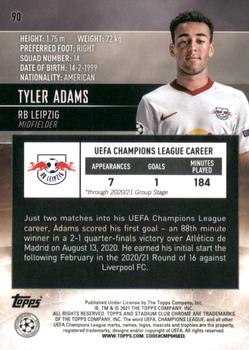 2020-21 Stadium Club Chrome UEFA Champions League #90 Tyler Adams Back