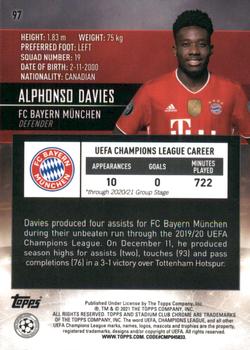 2020-21 Stadium Club Chrome UEFA Champions League #97 Alphonso Davies Back