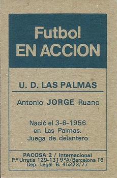 1977-78 Pacosa Futbol en Accion #NNO Jorge Back