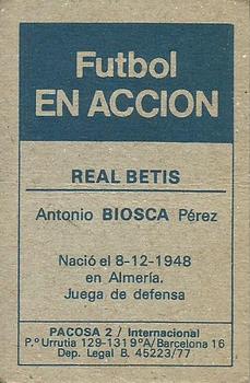 1977-78 Pacosa Futbol en Accion #NNO Biosca Back