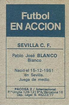 1977-78 Pacosa Futbol en Accion #NNO Blanco Back