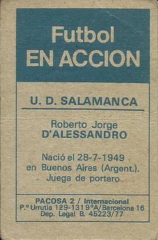 1977-78 Pacosa Futbol en Accion #NNO D'Alessandro Back