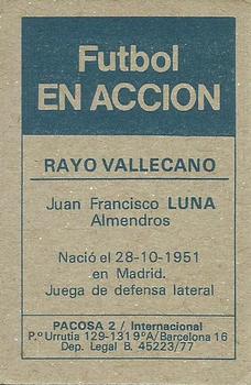 1977-78 Pacosa Futbol en Accion #NNO Luna Back